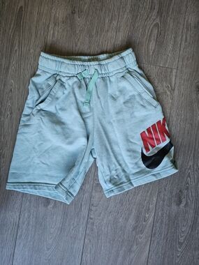 Nike Kids Aqua Shorts with Red and Black Logo